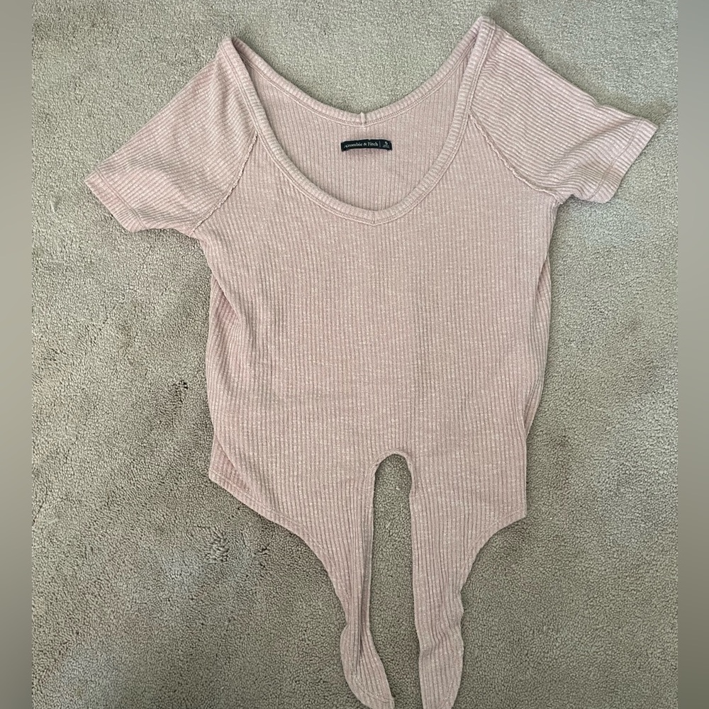 Abercrombie and Fitch Cropped Tie Front Shirt